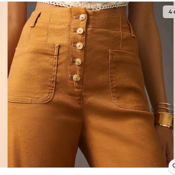 NWT 🤎 Maeve Anthropologie Relaxed Wide Leg Trousers - Picture 4 of 12